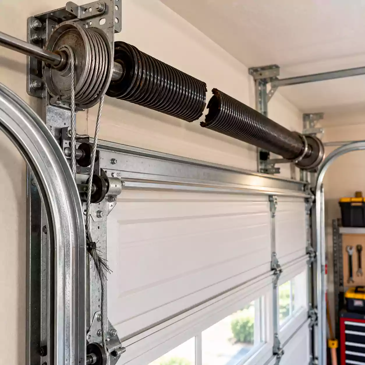 Garage door spring and cable system
