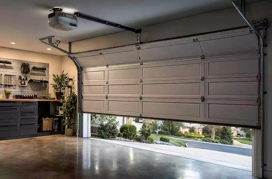 Garage Door Installation CA fasteners tracks rollers hinges cables springs and opener inspection