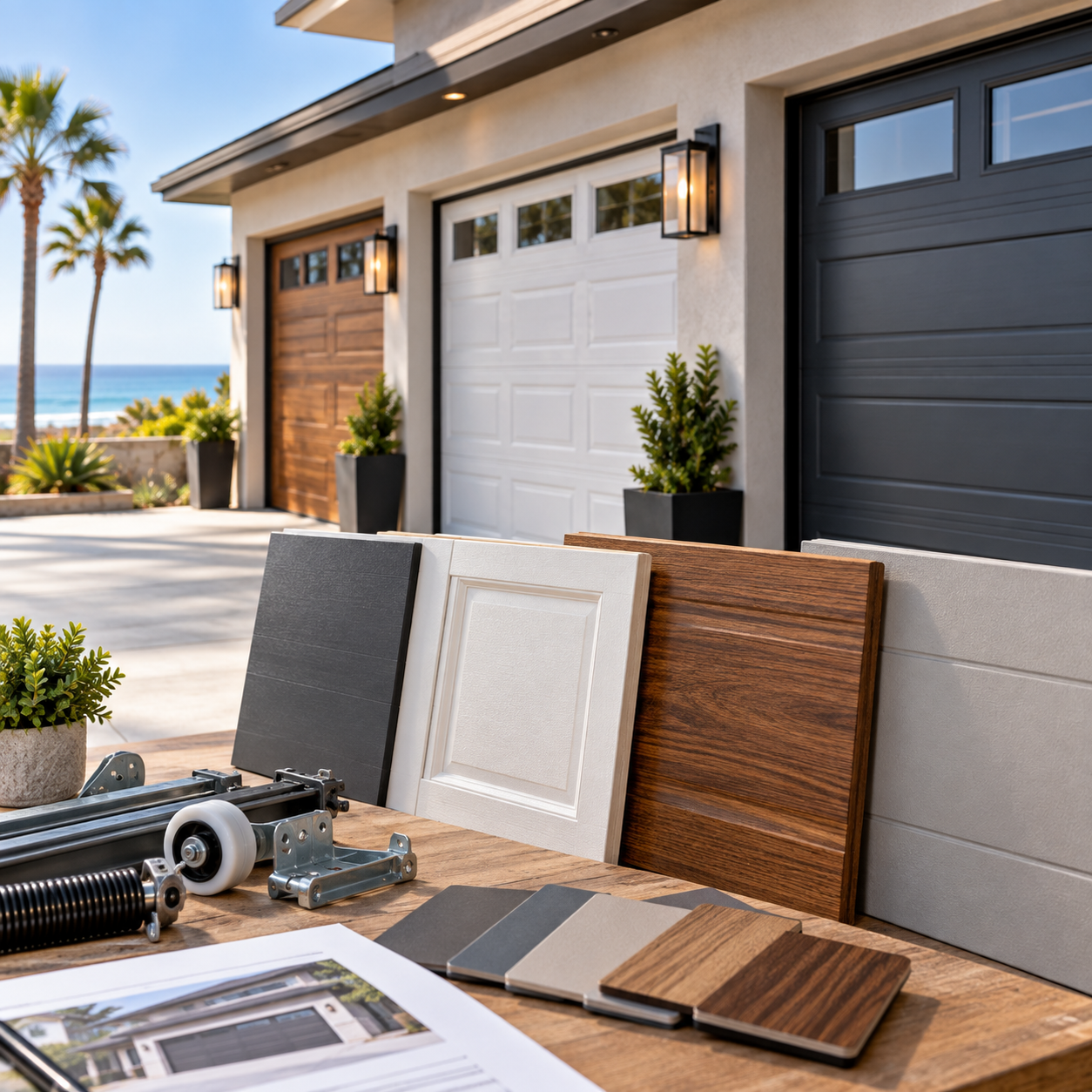 Residential Garage Doors CA material selection for coastal conditions