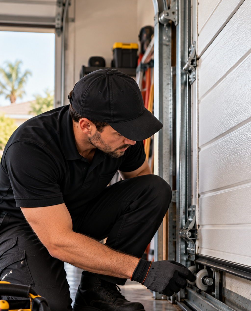 Garage Door Roller Repair CA roller track and hinge fault inspection