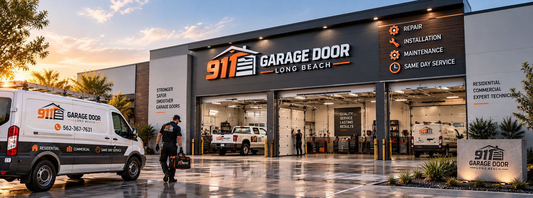 Professional garage door repair service in Long Beach