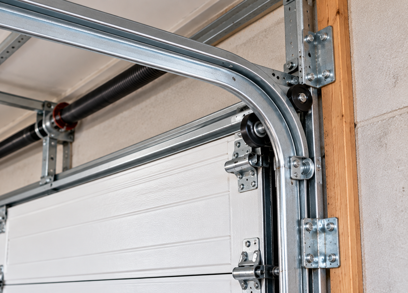 Garage door track after repair